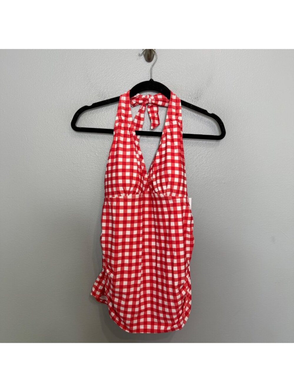 MEET CURVE red gingham tankini swim top size 3XL